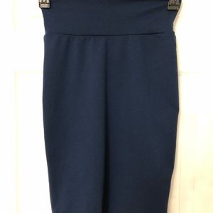 LuLaRoe Solid Textured Navy Cassie Skirt
